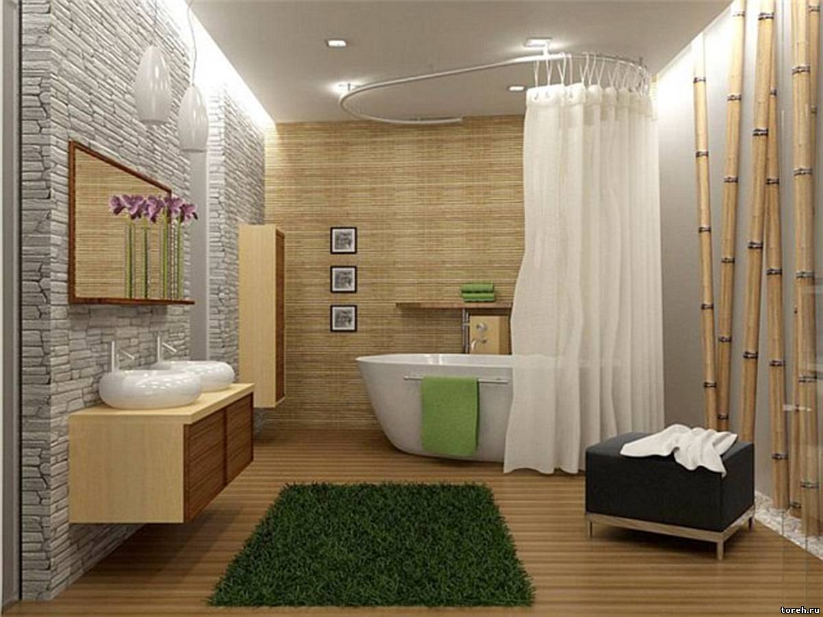 Ванная комната в этническом-стиле дизайн