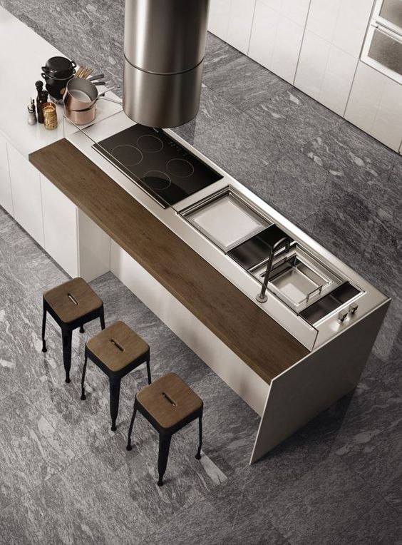 современный дизайн интерьера кухни в стиле минимализм